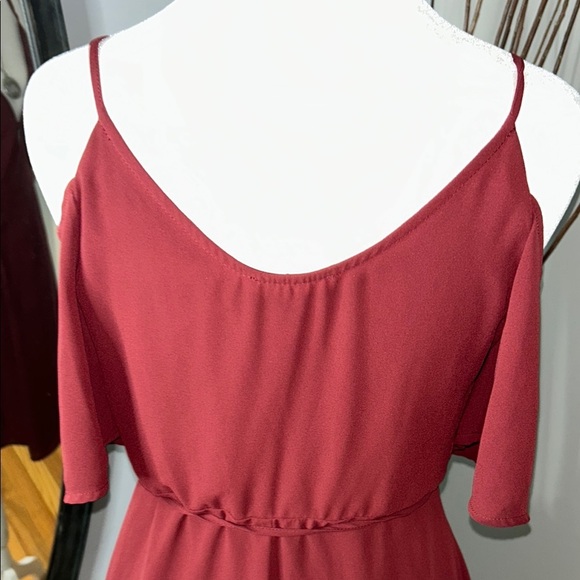 Lush Red Wrap Tie Front Mini Dress - Picture 8 of 10